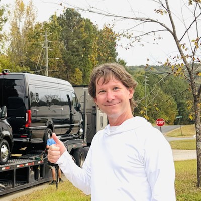 George delivering luxury vans