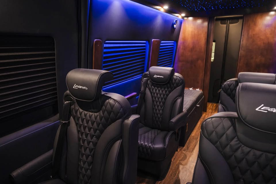 Black leather seating