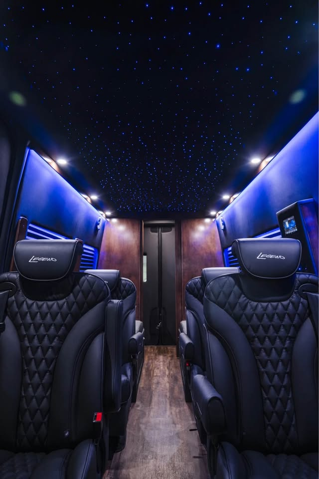 Black cabin aisle